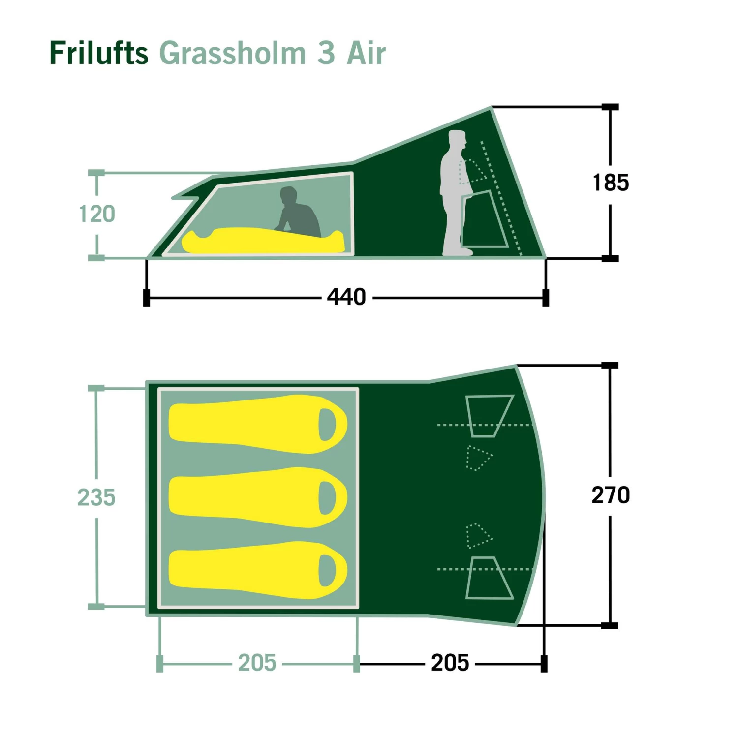 FRILUFTS GRASSHOLM 3 AIR - Familienzelt 2 FRILUFTS GRASSHOLM 3 AIR - Familienzelt – Bild 2